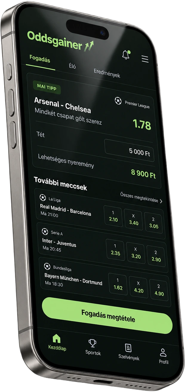 OddsGainer app – fogadási szelvény