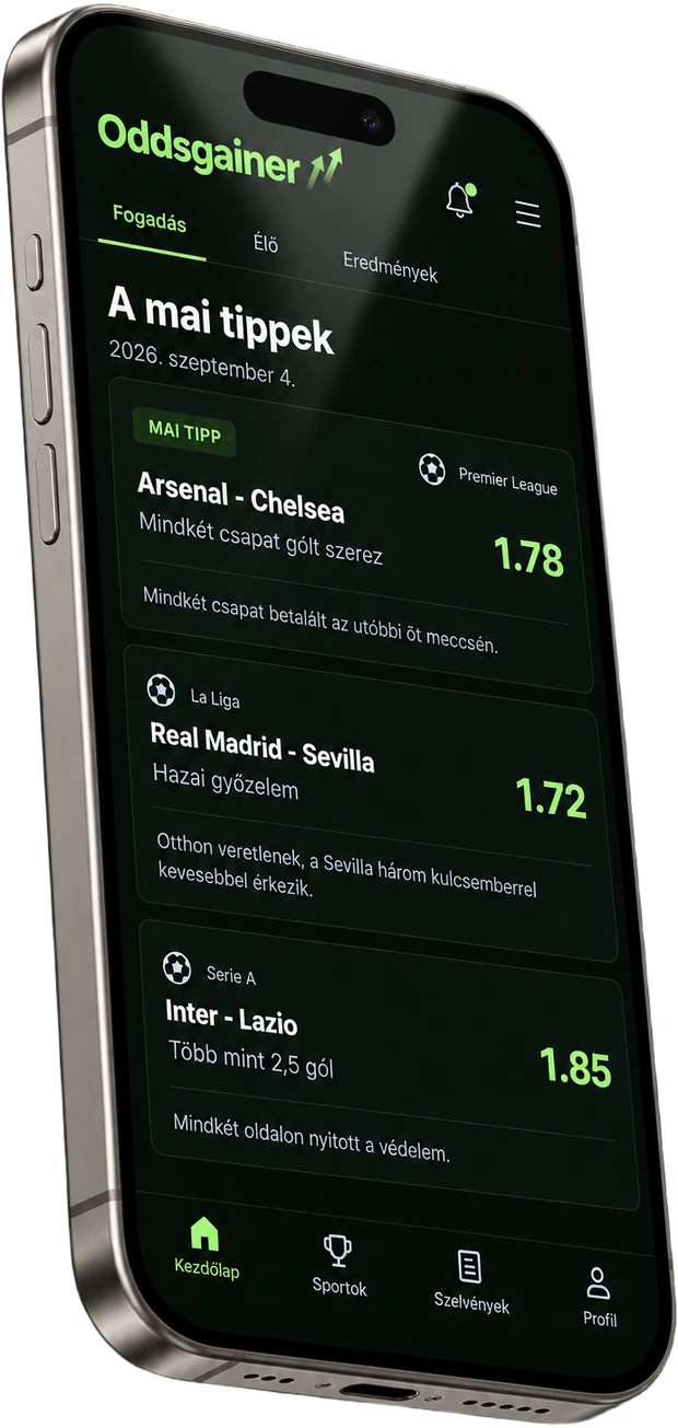 A napi tippek az OddsGainer appban